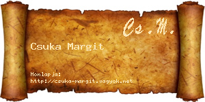 Csuka Margit névjegykártya